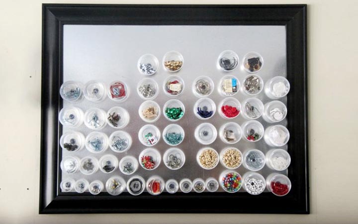 Metal Board And Magnetic Containers For Storing Small Items