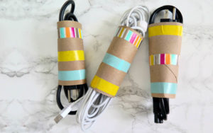Organize Spare Cables And Cords With Toilet Paper Rolls