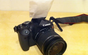 The coffee filter is a great flash diffuser