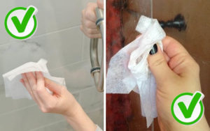 Use A Dryer Sheet To get Rid Of Soap Build-Up