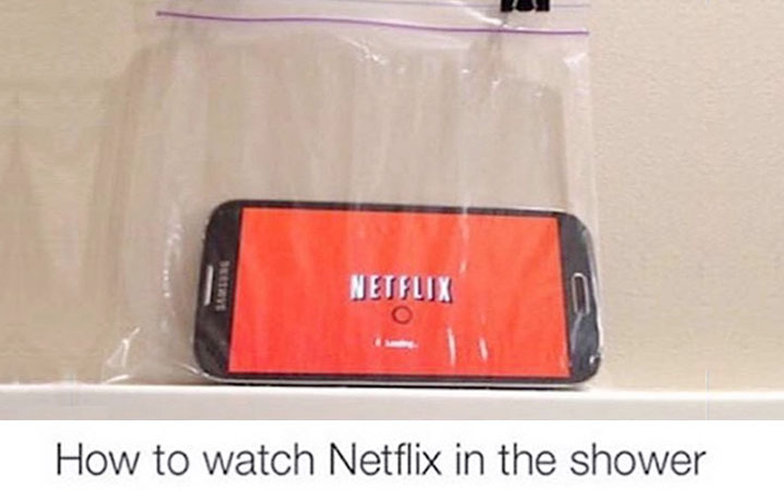 Watch Netflix while Showering