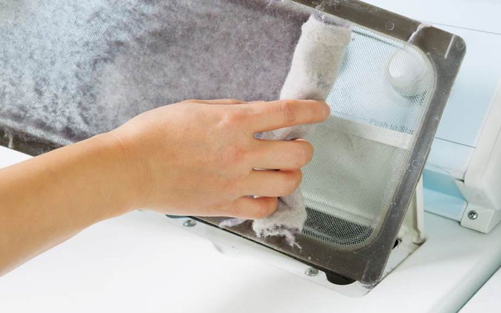 Clean the Hose and Filter while cleaning the lint trap
